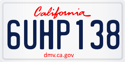 CA license plate 6UHP138