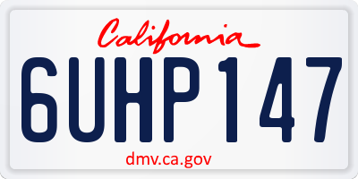 CA license plate 6UHP147