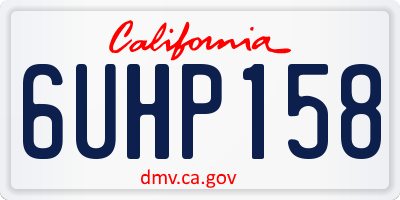 CA license plate 6UHP158