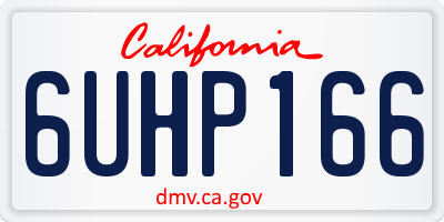 CA license plate 6UHP166
