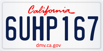 CA license plate 6UHP167