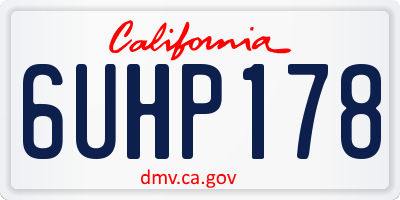 CA license plate 6UHP178
