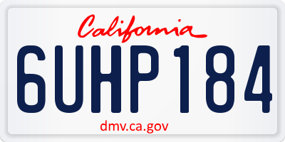 CA license plate 6UHP184