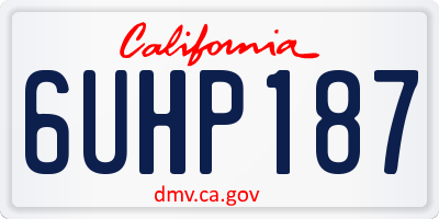CA license plate 6UHP187