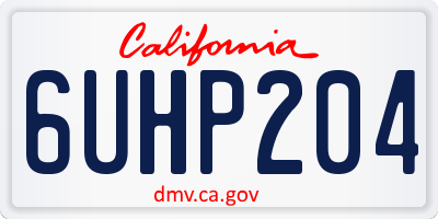 CA license plate 6UHP204