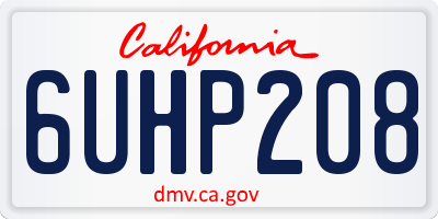 CA license plate 6UHP208