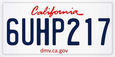 CA license plate 6UHP217