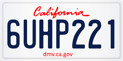 CA license plate 6UHP221