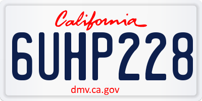 CA license plate 6UHP228