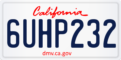 CA license plate 6UHP232