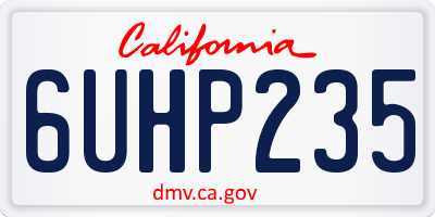 CA license plate 6UHP235