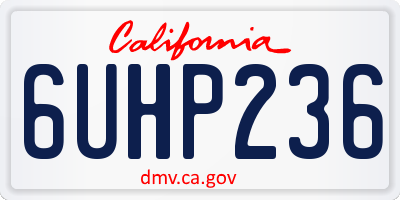 CA license plate 6UHP236