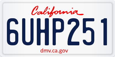 CA license plate 6UHP251