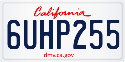 CA license plate 6UHP255