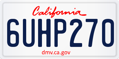 CA license plate 6UHP270