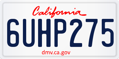 CA license plate 6UHP275