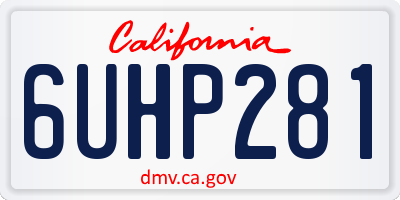 CA license plate 6UHP281