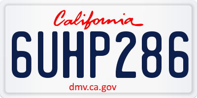 CA license plate 6UHP286
