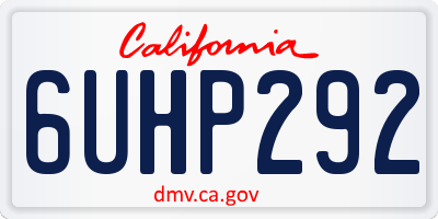 CA license plate 6UHP292