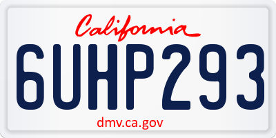 CA license plate 6UHP293
