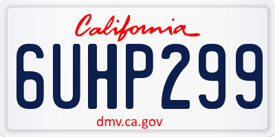 CA license plate 6UHP299