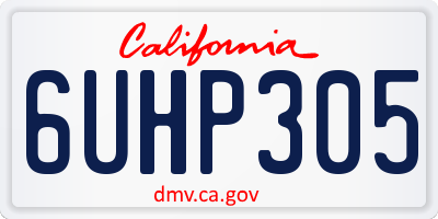 CA license plate 6UHP305