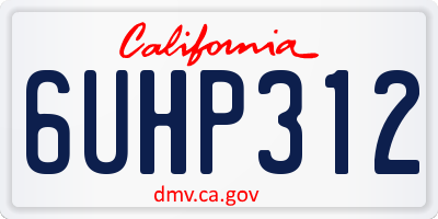 CA license plate 6UHP312