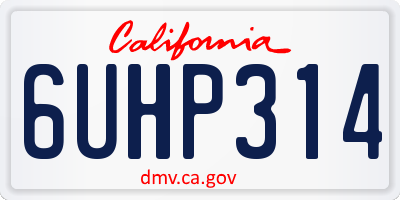 CA license plate 6UHP314