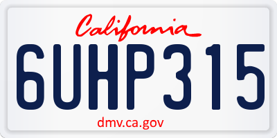 CA license plate 6UHP315