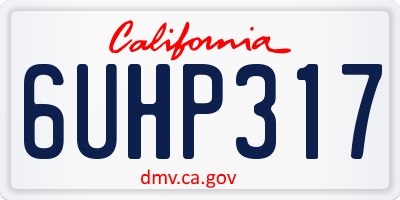 CA license plate 6UHP317