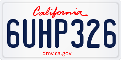 CA license plate 6UHP326