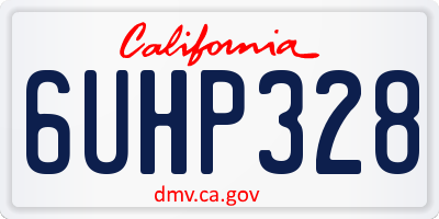 CA license plate 6UHP328