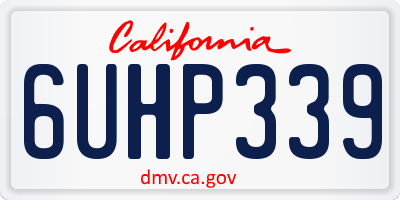CA license plate 6UHP339