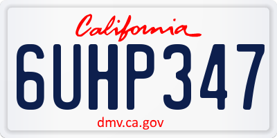 CA license plate 6UHP347