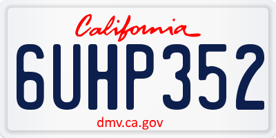 CA license plate 6UHP352