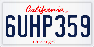 CA license plate 6UHP359