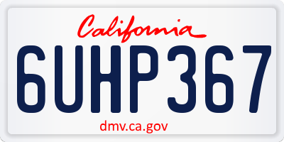 CA license plate 6UHP367