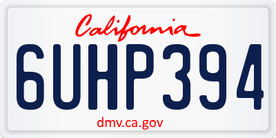 CA license plate 6UHP394
