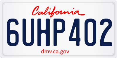 CA license plate 6UHP402