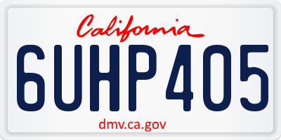 CA license plate 6UHP405