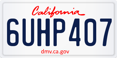 CA license plate 6UHP407