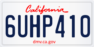 CA license plate 6UHP410