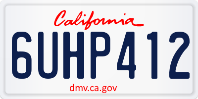 CA license plate 6UHP412