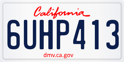 CA license plate 6UHP413