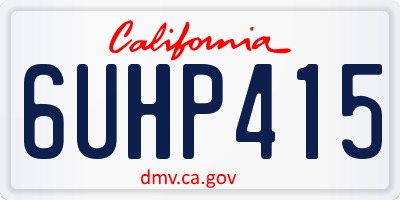 CA license plate 6UHP415