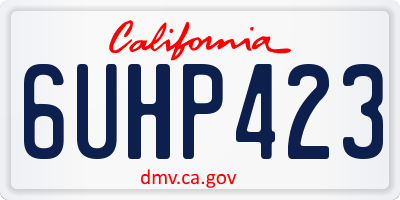 CA license plate 6UHP423