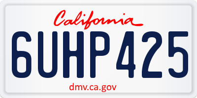 CA license plate 6UHP425