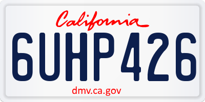 CA license plate 6UHP426