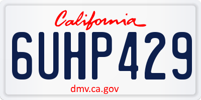 CA license plate 6UHP429