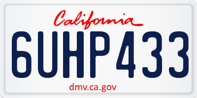 CA license plate 6UHP433